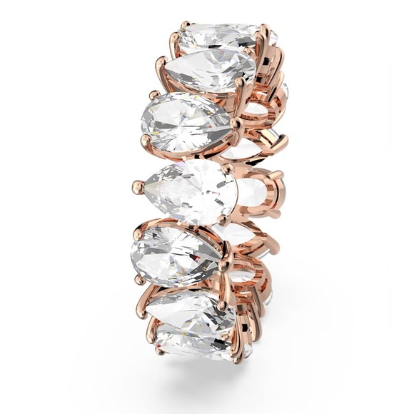 Swarovski Rose Gold Vittore Ring | Drop Cut | White | 7/55 | New | Swan Signed - Picture 5 of 10